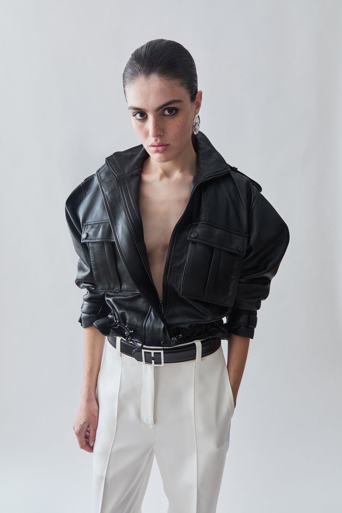 Campera Amalfi Cuero - Negro